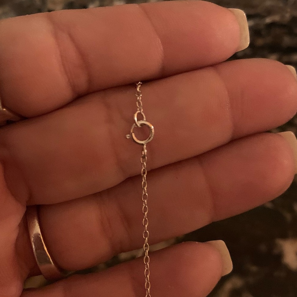 Brilliant Cut White sapphire Bezel Set Necklace - Picture 3 of 5